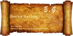 Berta Galina névjegykártya